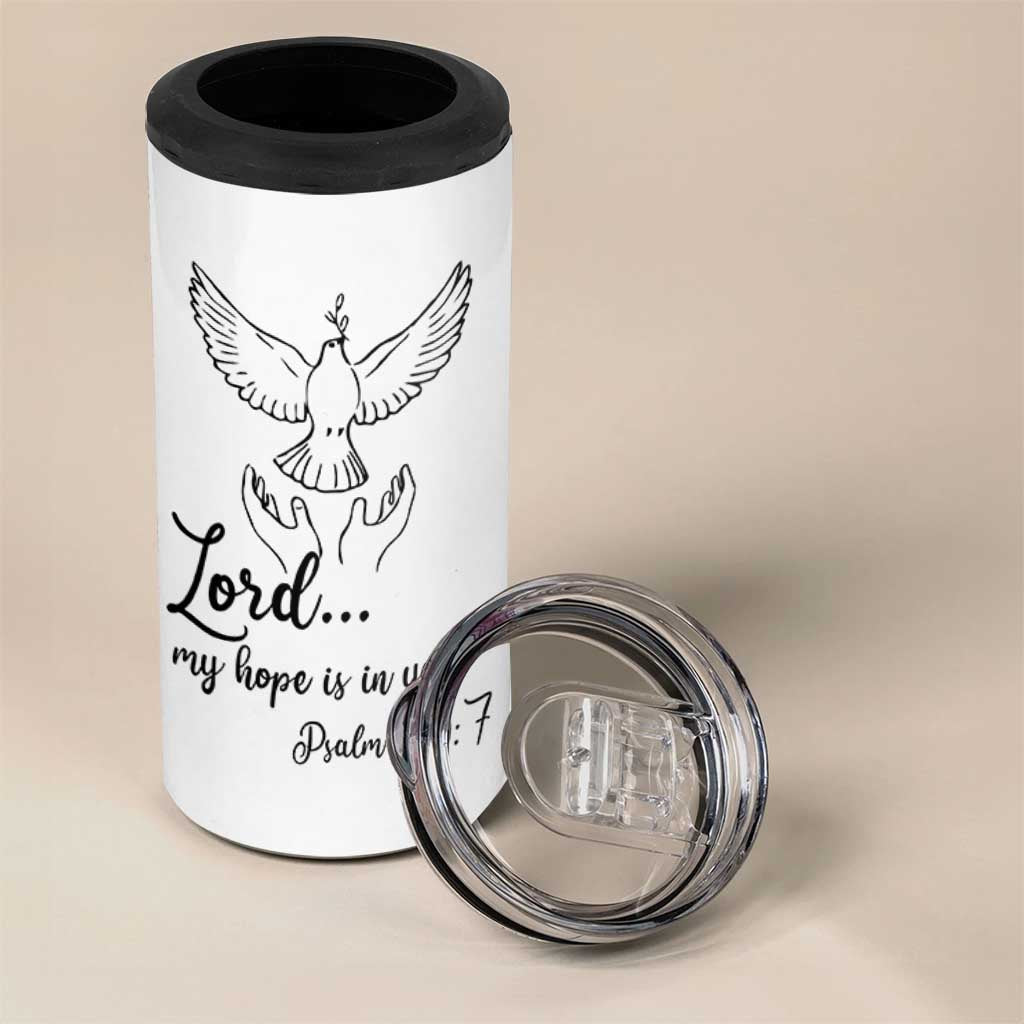 Christian Gifts 4 in 1 Can Cooler Tumbler Bible Verse My Hope Is in You Psalm 39:7