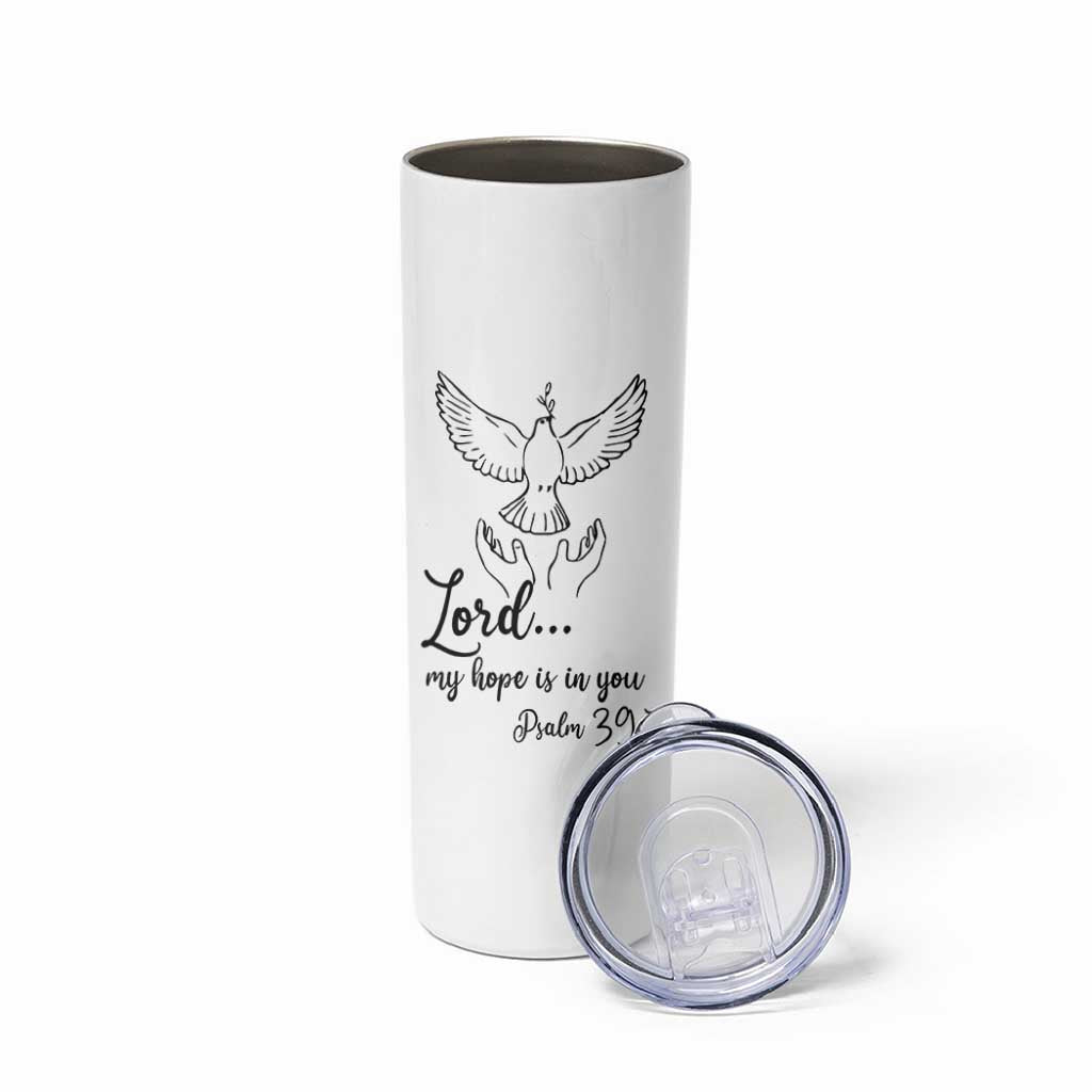 Christian Gifts Skinny Tumbler Bible Verse My Hope Is in You Psalm 39:7