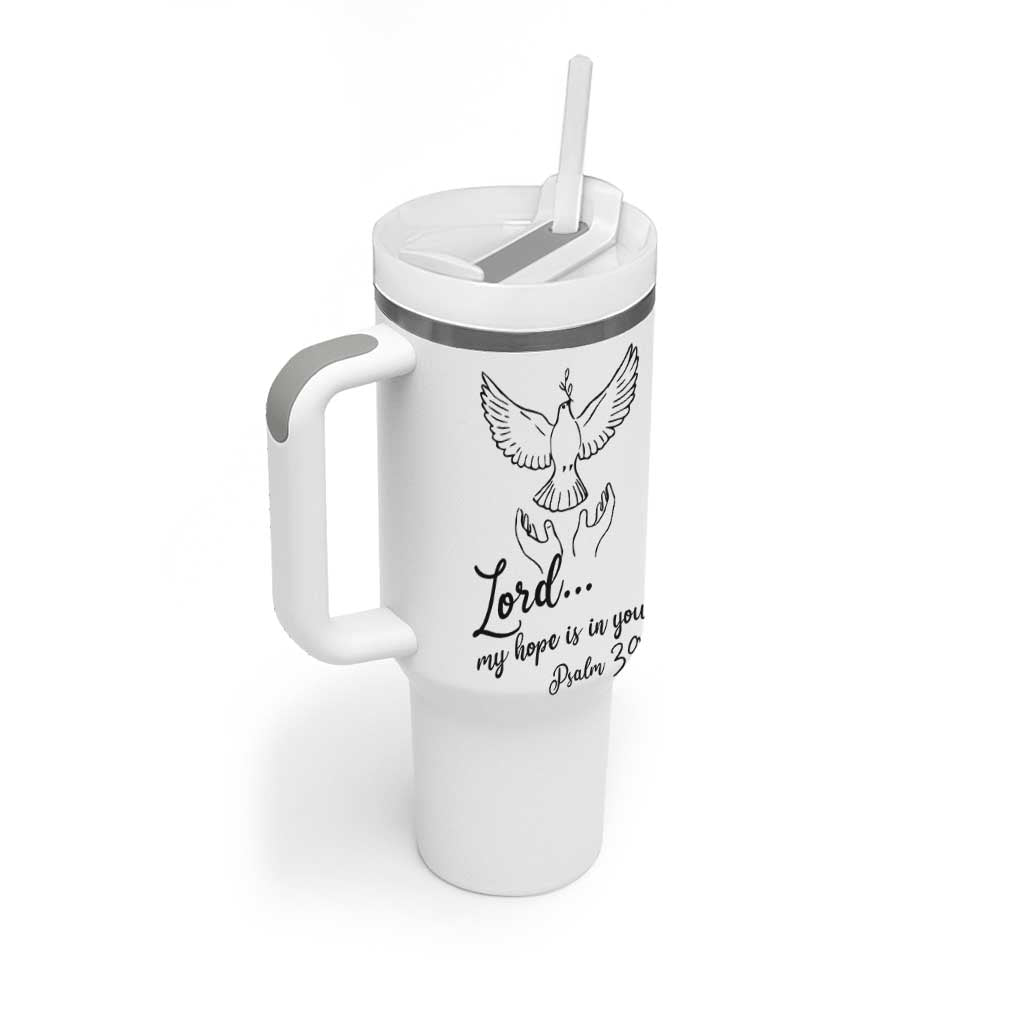 Christian Gifts Tumbler With Handle Bible Verse My Hope Is in You Psalm 39:7