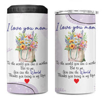 Birthday Gifts For Mom 4 in 1 Can Cooler Tumbler From Daughter Son I Love You Mom Valentines Mothers Day Present