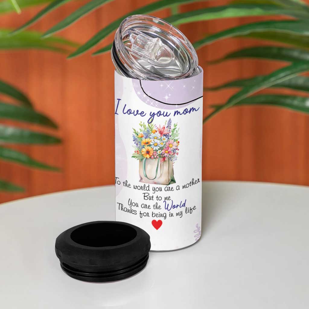 Birthday Gifts For Mom 4 in 1 Can Cooler Tumbler From Daughter Son I Love You Mom Valentines Mothers Day Present