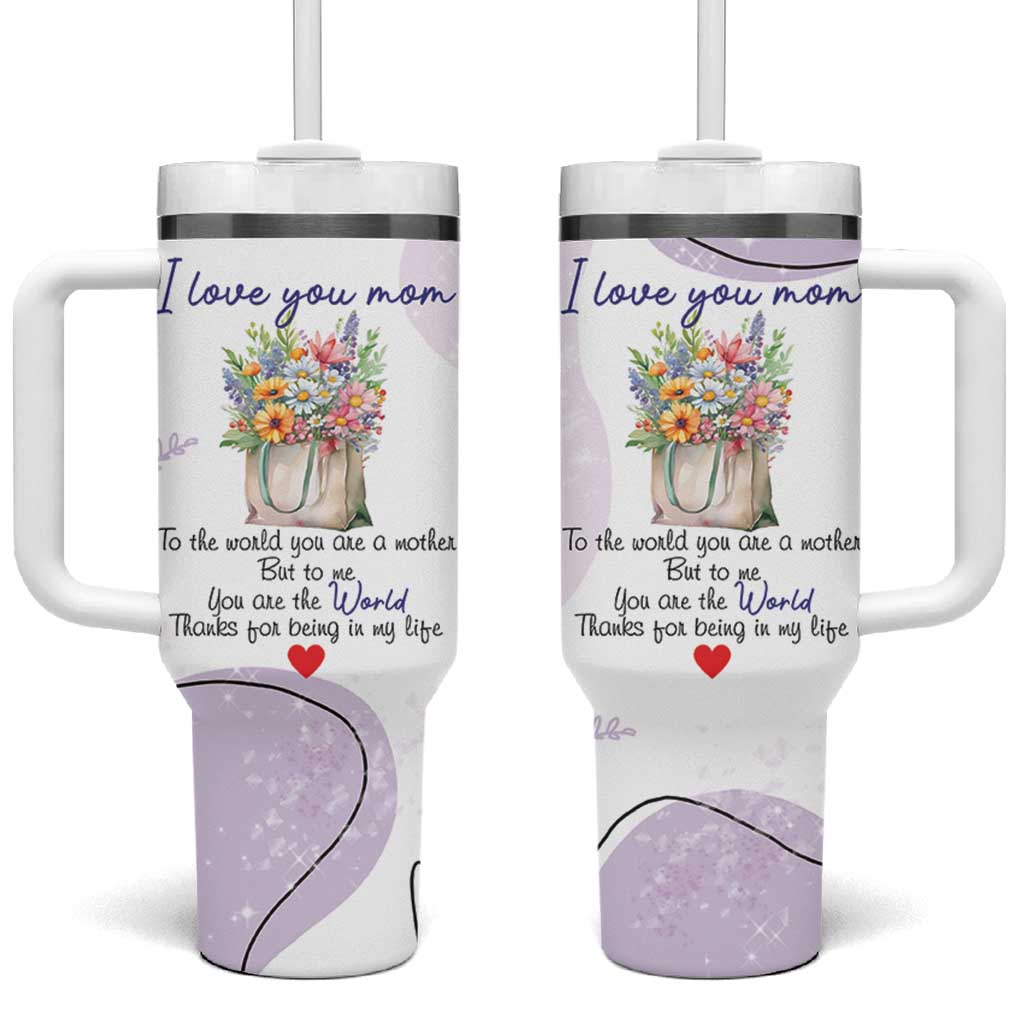 Birthday Gifts For Mom Tumbler With Handle From Daughter Son I Love You Mom Valentines Mothers Day Present
