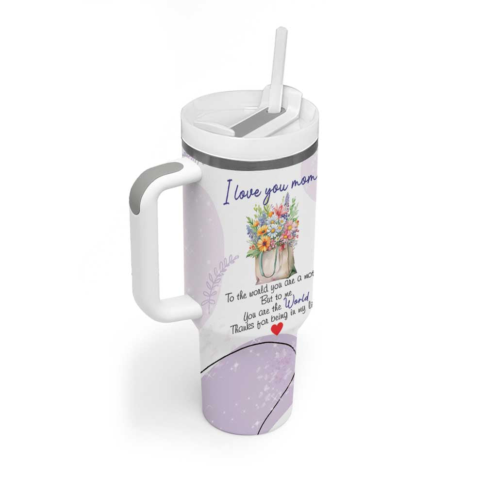 Birthday Gifts For Mom Tumbler With Handle From Daughter Son I Love You Mom Valentines Mothers Day Present
