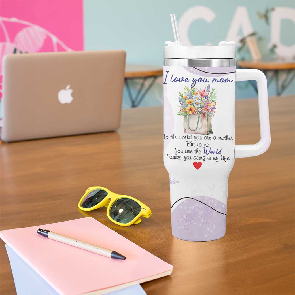 Birthday Gifts For Mom Tumbler With Handle From Daughter Son I Love You Mom Valentines Mothers Day Present
