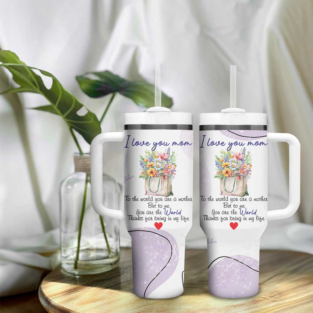 Birthday Gifts For Mom Tumbler With Handle From Daughter Son I Love You Mom Valentines Mothers Day Present