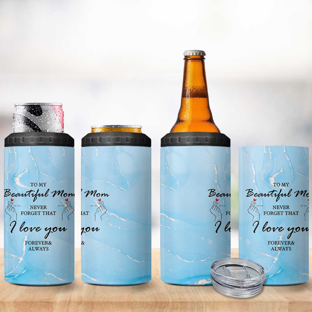 Valentine Gifts For Mom 4 in 1 Can Cooler Tumbler I Love You Mom Mama Momma Gift Ideas
