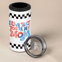 Birthday Gifts For Mom 4 in 1 Can Cooler Tumbler I Love That You're My Mom Checkered Mama