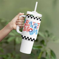 Birthday Gifts For Mom Tumbler With Handle I Love That You're My Mom Checkered Mama