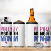 Funny Mom Birthday Gift 4 in 1 Can Cooler Tumbler Potty Mouth Mom Valentines Mothers Day Present