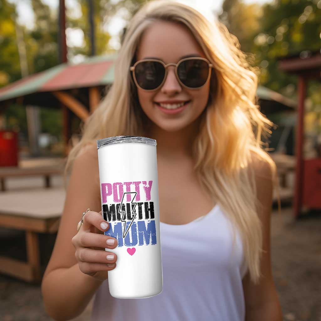 Funny Mom Birthday Gift Skinny Tumbler Potty Mouth Mom Valentines Mothers Day Present