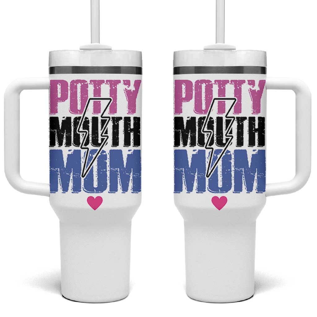 Funny Mom Birthday Gift Tumbler With Handle Potty Mouth Mom Valentines Mothers Day Present