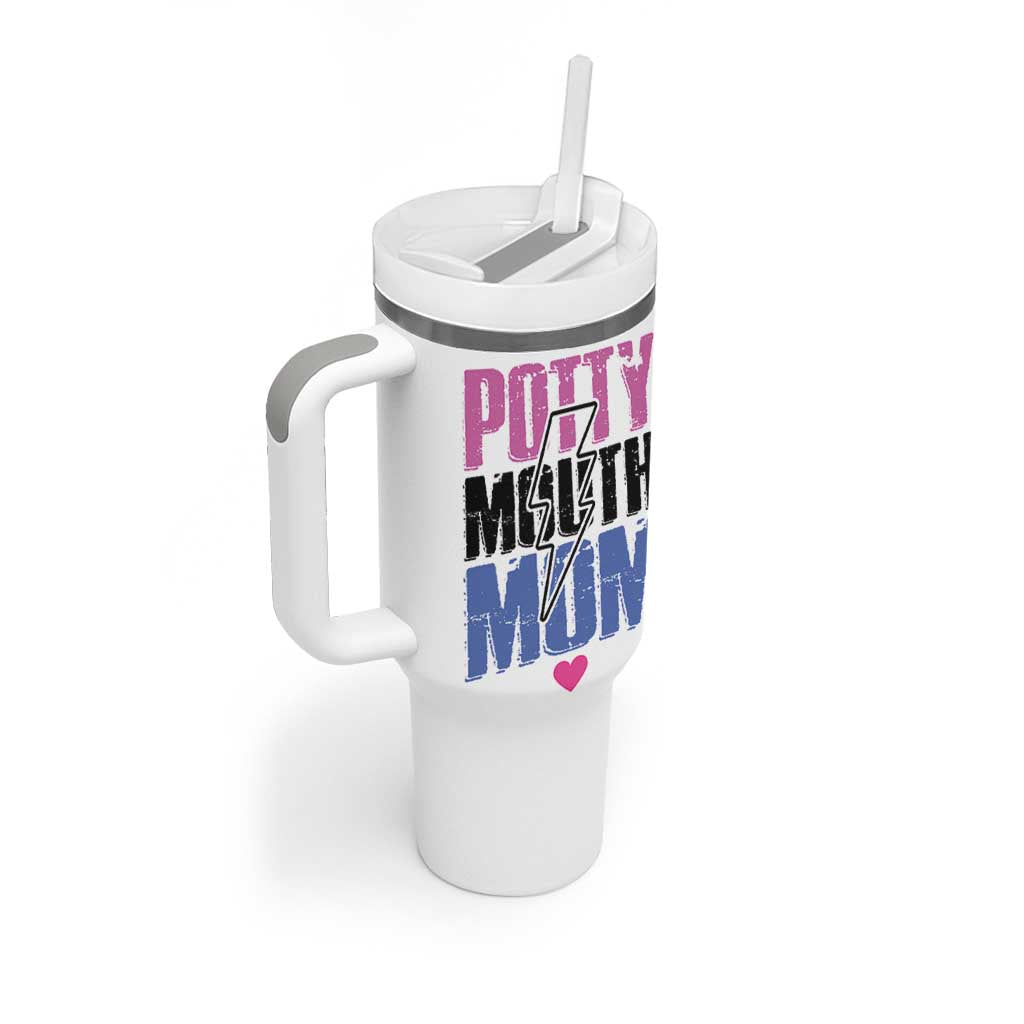 Funny Mom Birthday Gift Tumbler With Handle Potty Mouth Mom Valentines Mothers Day Present