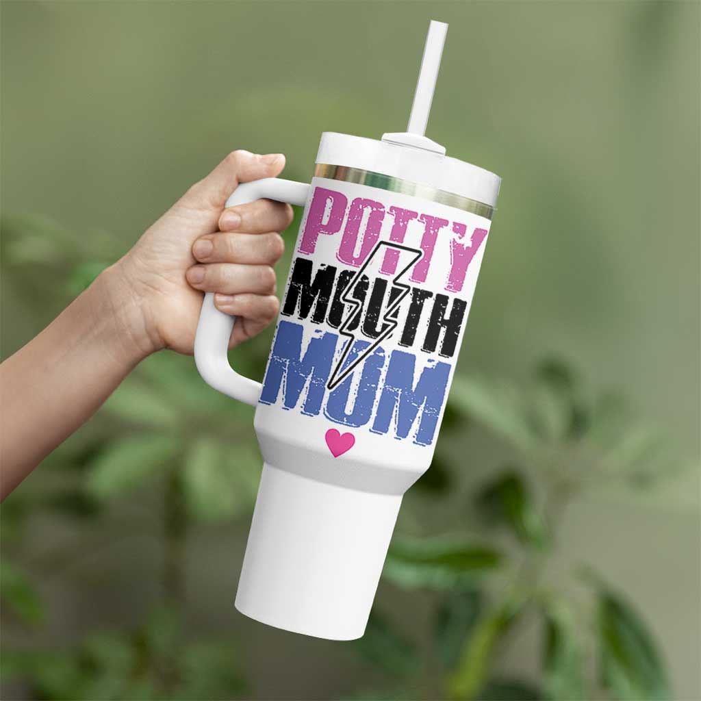 Funny Mom Birthday Gift Tumbler With Handle Potty Mouth Mom Valentines Mothers Day Present