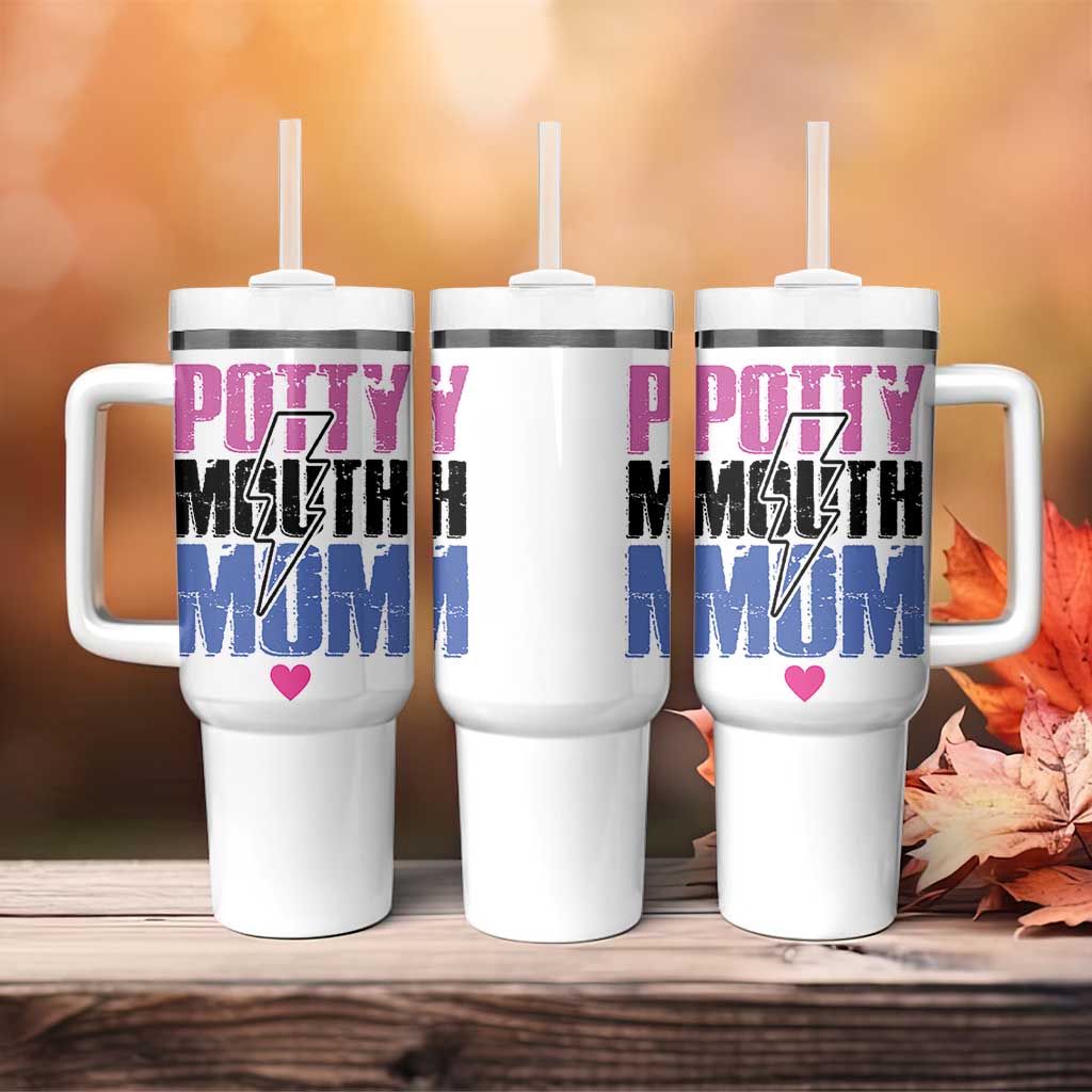 Funny Mom Birthday Gift Tumbler With Handle Potty Mouth Mom Valentines Mothers Day Present