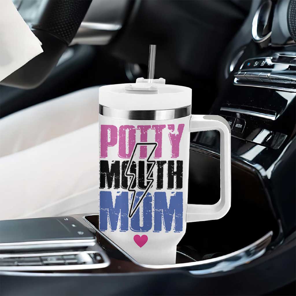 Funny Mom Birthday Gift Tumbler With Handle Potty Mouth Mom Valentines Mothers Day Present