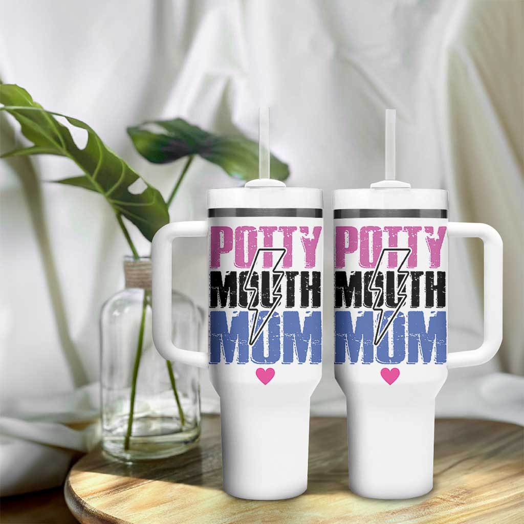 Funny Mom Birthday Gift Tumbler With Handle Potty Mouth Mom Valentines Mothers Day Present