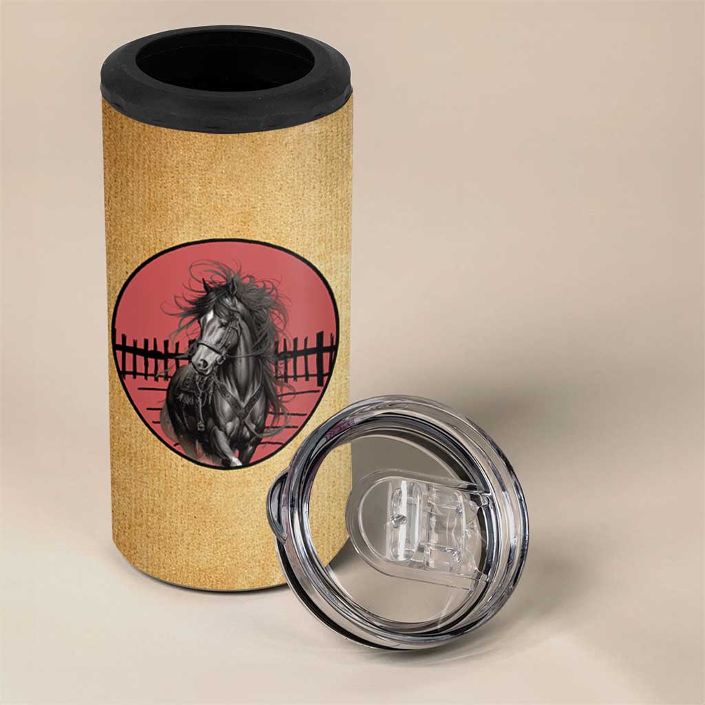 Horse Lovers 4 in 1 Can Cooler Tumbler Inspiration Equestrian Girls Cowgirl Gifts