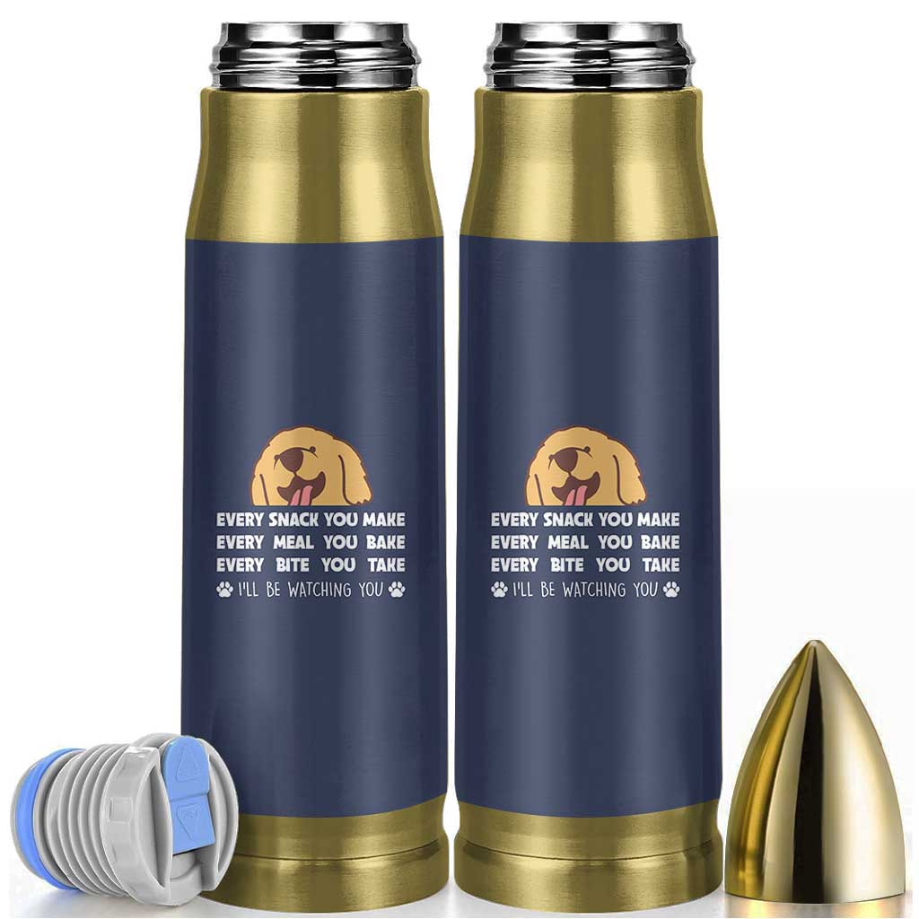 Funny Dog Lover Bullet Tumbler Retro Peeking Dog Every Snack You Make Fun Pet Humor