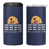 Funny Dog Lover 4 in 1 Can Cooler Tumbler Retro Peeking Dog Every Snack You Make Fun Pet Humor