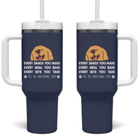 Funny Dog Lover Tumbler With Handle Retro Peeking Dog Every Snack You Make Fun Pet Humor