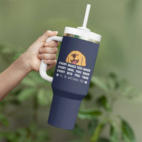 Funny Dog Lover Tumbler With Handle Retro Peeking Dog Every Snack You Make Fun Pet Humor