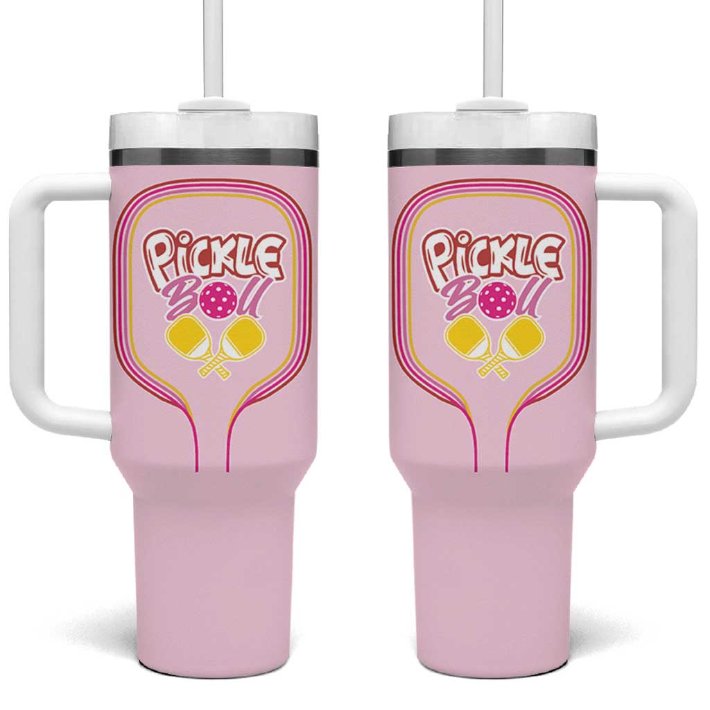 Pickleball Gifts For Women Tumbler With Handle Womens Pink Pickle Ball Lovers Player Coach