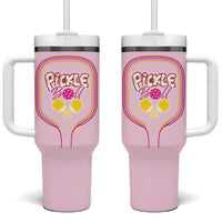 Pickleball Gifts For Women Tumbler With Handle Womens Pink Pickle Ball Lovers Player Coach