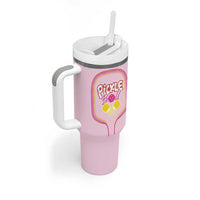 Pickleball Gifts For Women Tumbler With Handle Womens Pink Pickle Ball Lovers Player Coach