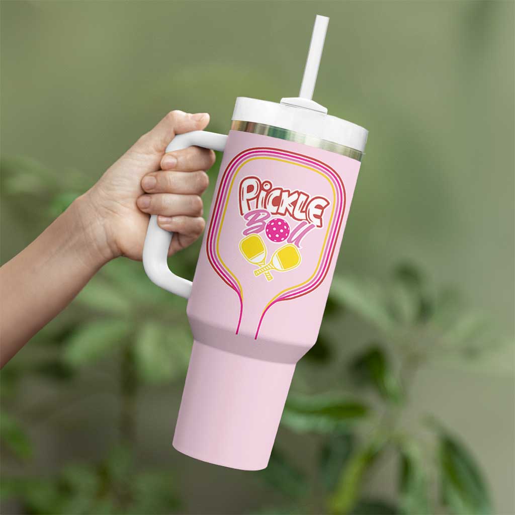 Pickleball Gifts For Women Tumbler With Handle Womens Pink Pickle Ball Lovers Player Coach