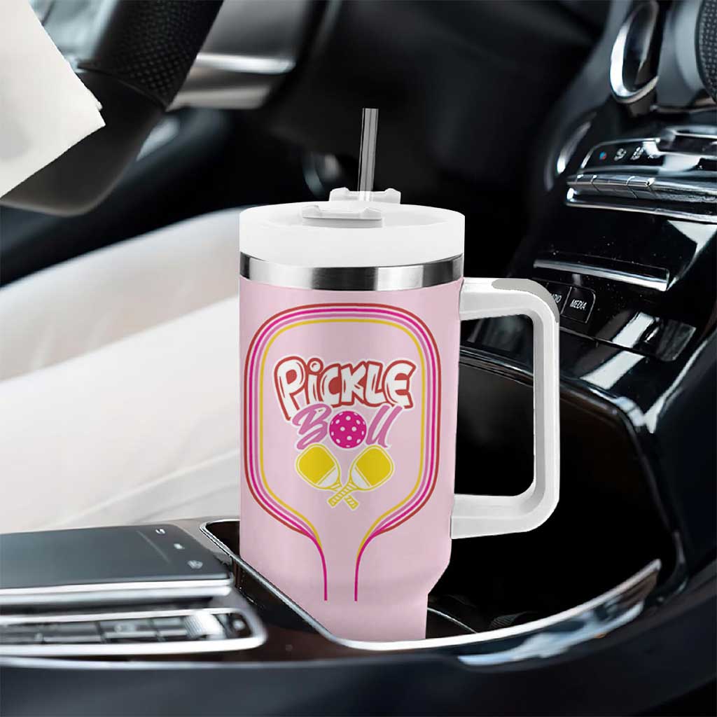 Pickleball Gifts For Women Tumbler With Handle Womens Pink Pickle Ball Lovers Player Coach
