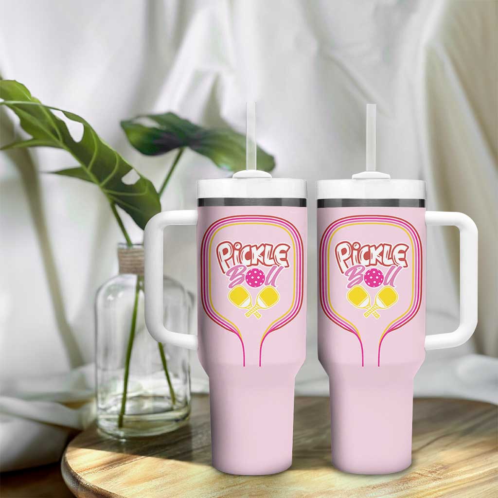 Pickleball Gifts For Women Tumbler With Handle Womens Pink Pickle Ball Lovers Player Coach