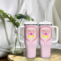 Pickleball Gifts For Women Tumbler With Handle Womens Pink Pickle Ball Lovers Player Coach