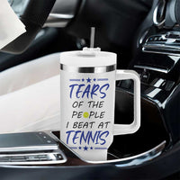 Funny Tennis Tumbler With Handle Tears Of The People I Beat At Tennis