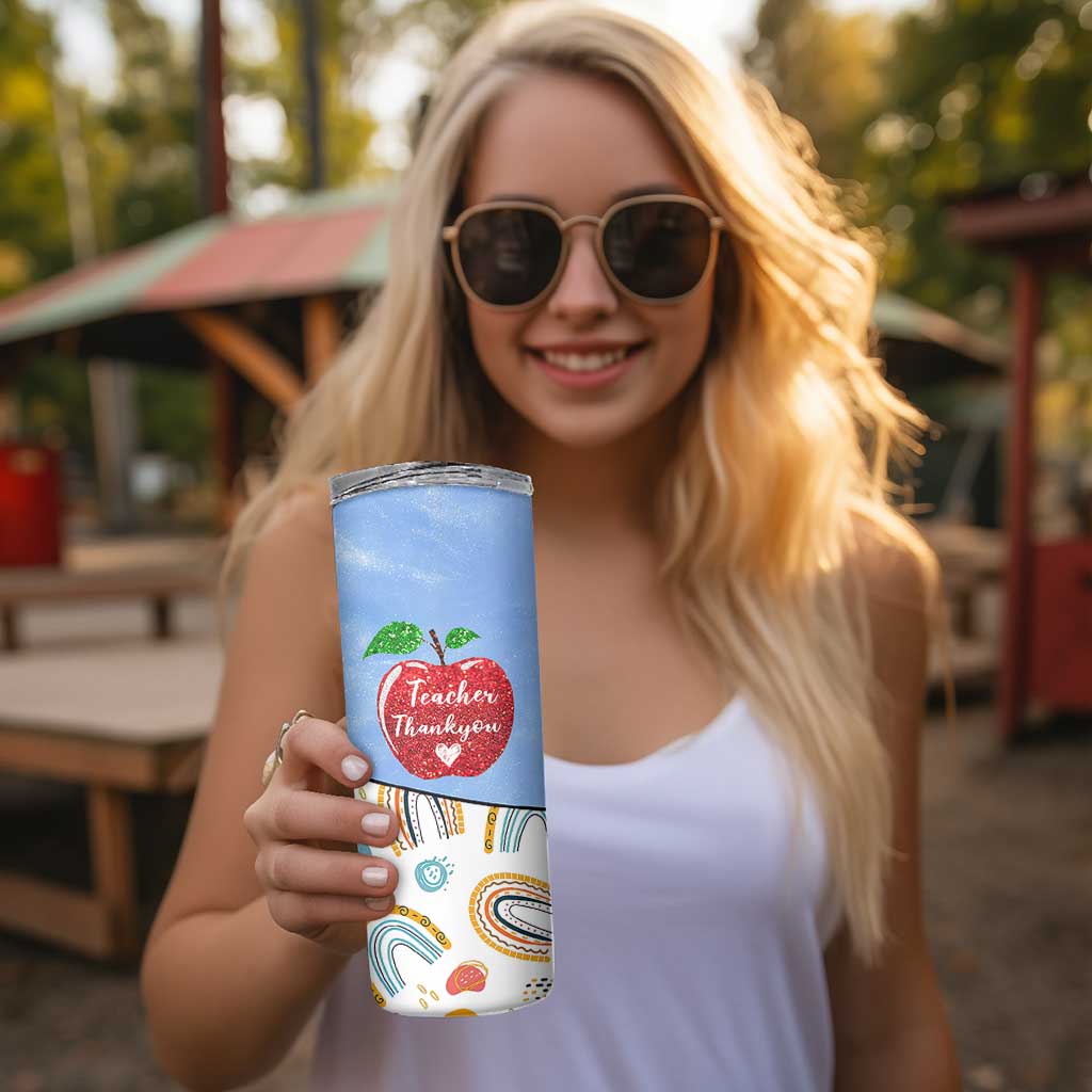 Teacher Skinny Tumbler Teaching Is A Work of Heart Teachers Day Appreciation Gifts