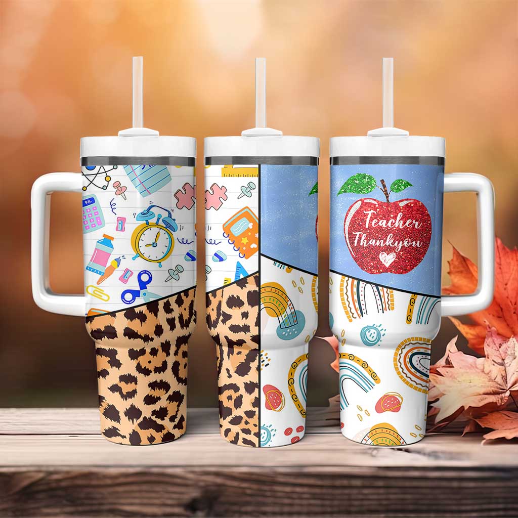 Teacher Tumbler With Handle Teaching Is A Work of Heart Teachers Day Appreciation Gifts