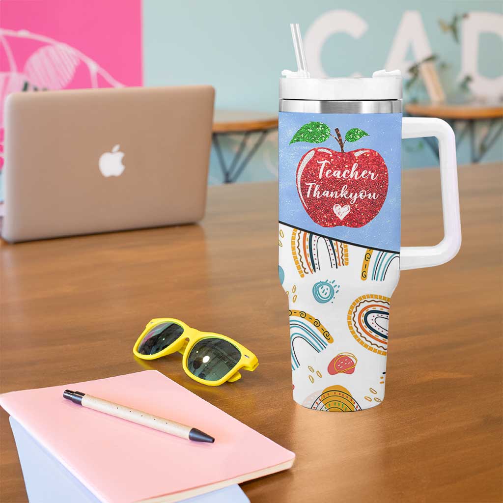 Teacher Tumbler With Handle Teaching Is A Work of Heart Teachers Day Appreciation Gifts