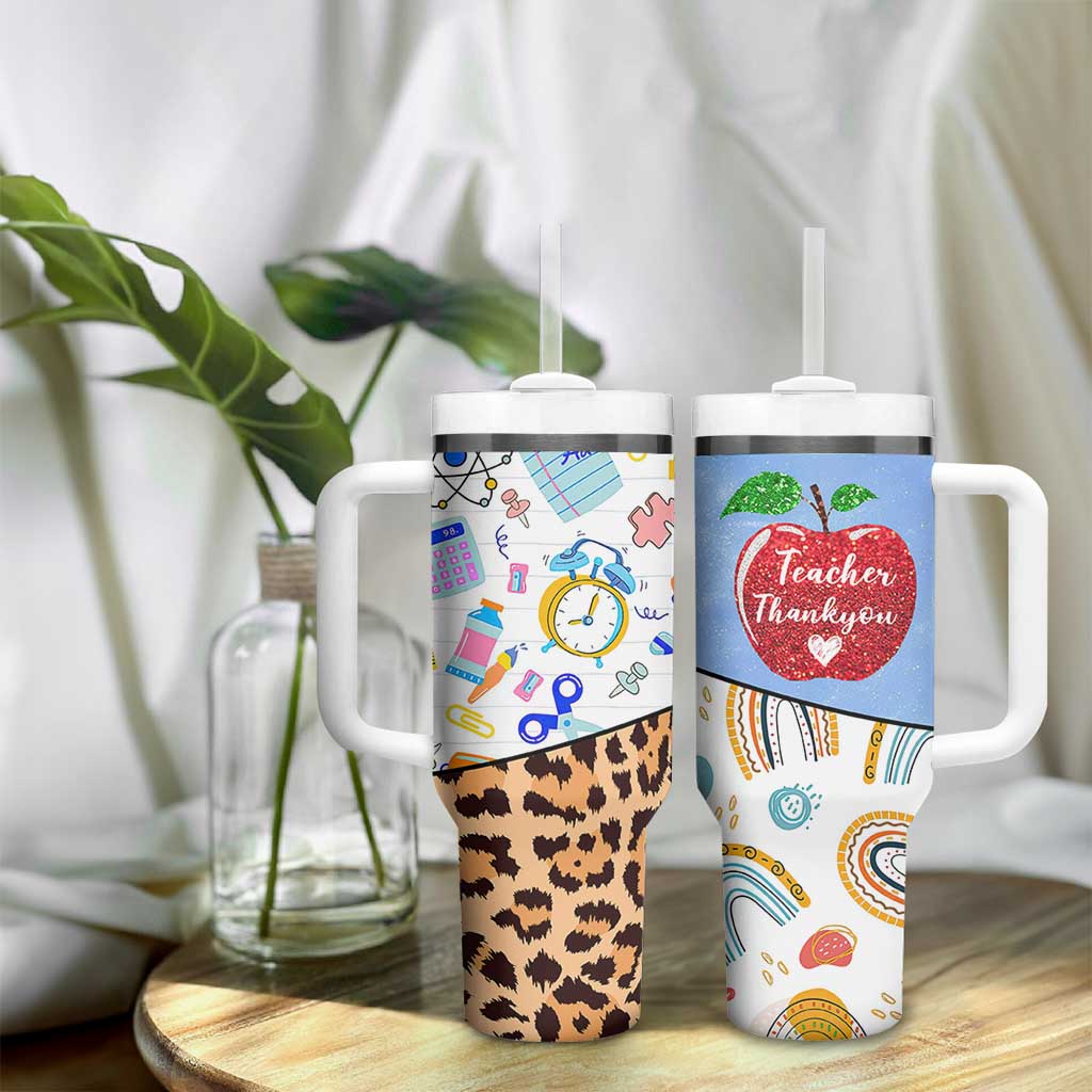 Teacher Tumbler With Handle Teaching Is A Work of Heart Teachers Day Appreciation Gifts