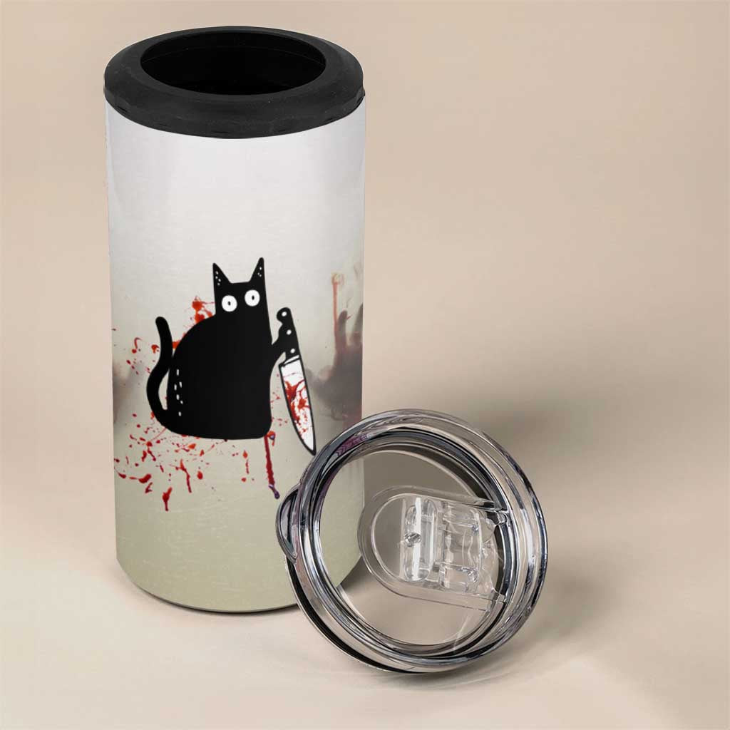 Halloween Cat Lover Gift 4 in 1 Can Cooler Tumbler I'll Put You In The Trunk And Help People Look For You Don't Test Me - Wonder Print Shop