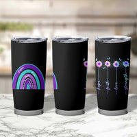 Suicide Prevention Awareness Tumbler Cup Hope Faith Love Strength Teal Purple Christian Sunflower - Wonder Print Shop