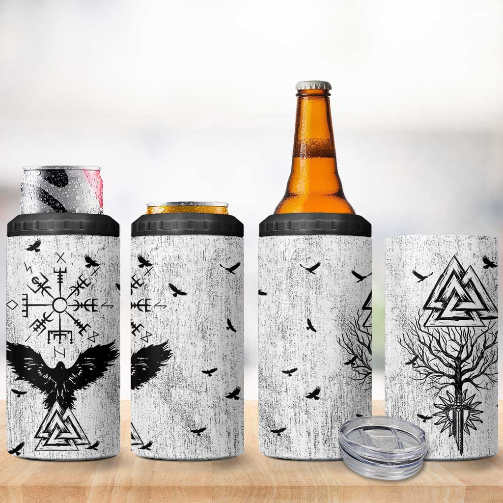 Viking 4 in 1 Can Cooler Tumbler Raven Celtic Gift For Men Dad Son
