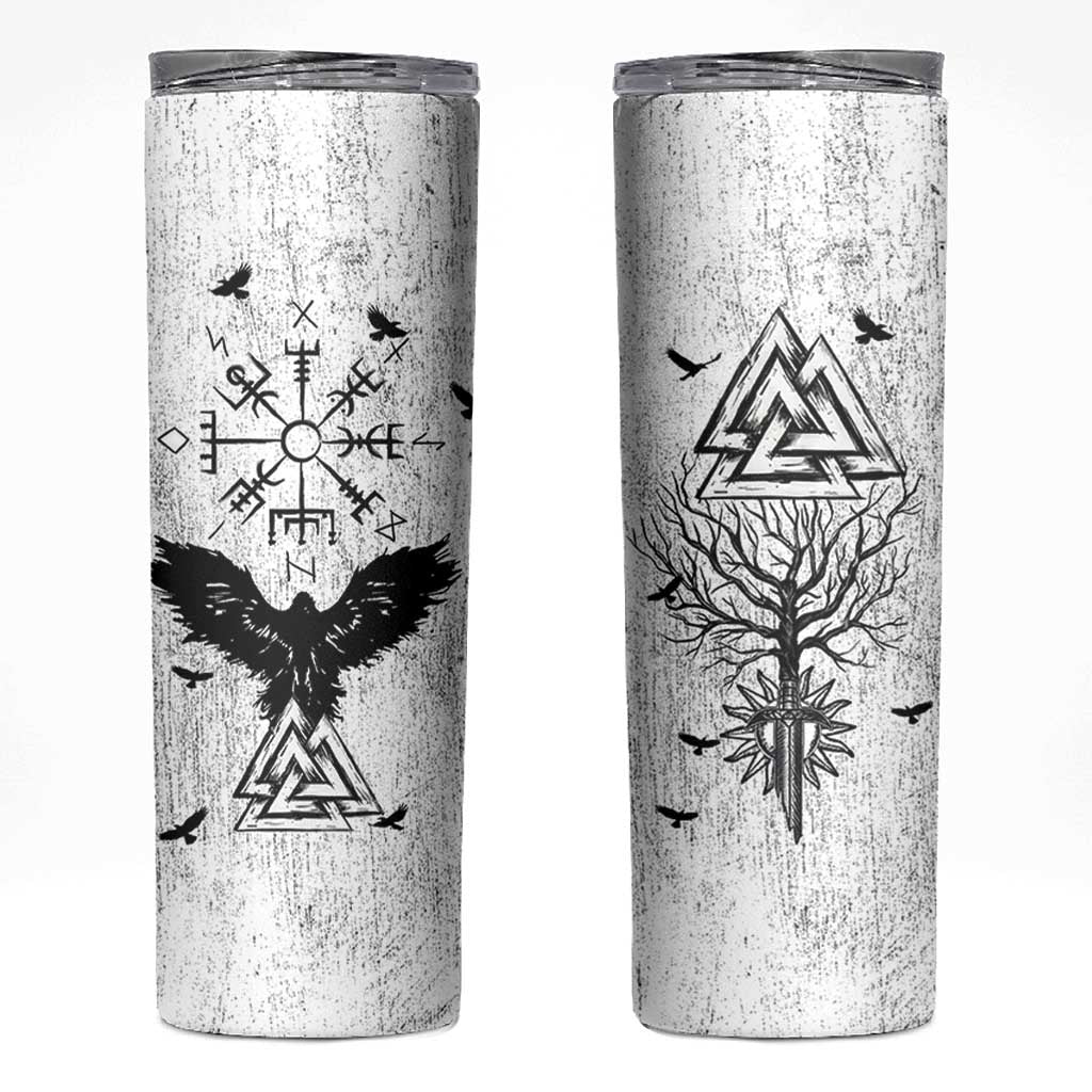 Viking Skinny Tumbler Raven Celtic Gift For Men Dad Son