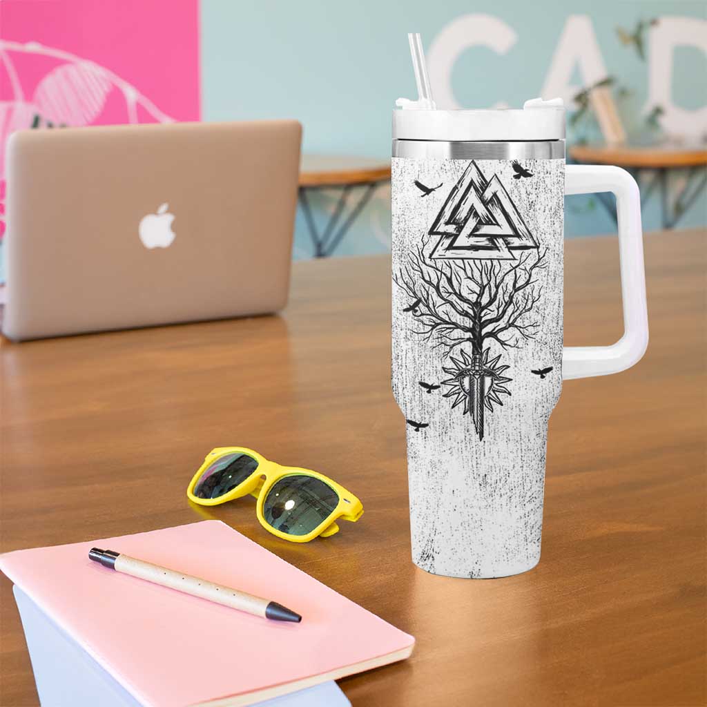 Viking Tumbler With Handle Raven Celtic Gift For Men Dad Son