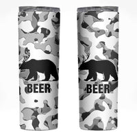 Funny Bear Beer Lovers Skinny Tumbler Camo Bear Hunting - Wonder Print Shop