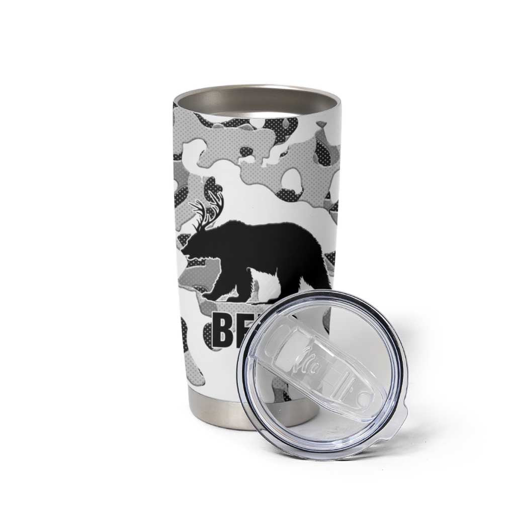 Funny Bear Beer Lovers Tumbler Cup Camo Bear Hunting - Wonder Print Shop