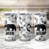 Funny Bear Beer Lovers Tumbler Cup Camo Bear Hunting - Wonder Print Shop
