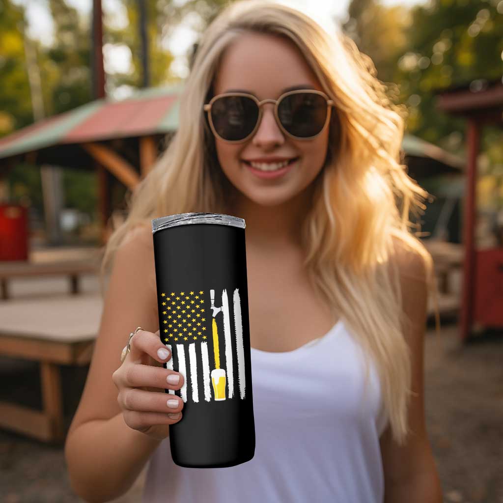 Gifts For Dad Father's Day Skinny Tumbler Vintage Bear Deer Funny Beer Lovers American Flag - Wonder Print Shop