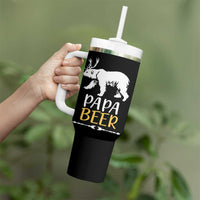 Gifts For Dad Father's Day Tumbler With Handle Vintage Bear Deer Funny Beer Lovers American Flag - Wonder Print Shop