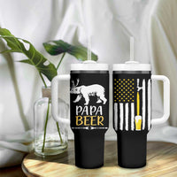 Gifts For Dad Father's Day Tumbler With Handle Vintage Bear Deer Funny Beer Lovers American Flag - Wonder Print Shop