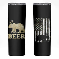 Funny Bear Beer Lovers Skinny Tumbler Camo American Flag Hunting Gifts Men Dad Grandpa - Wonder Print Shop