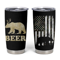 Funny Bear Beer Lovers Tumbler Cup Camo American Flag Hunting Gifts Men Dad Grandpa - Wonder Print Shop